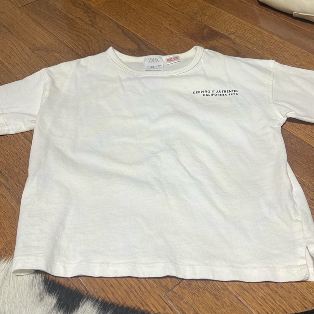 Zara Kids White California 1975 Graphic T-Shirt Size 3-4Y